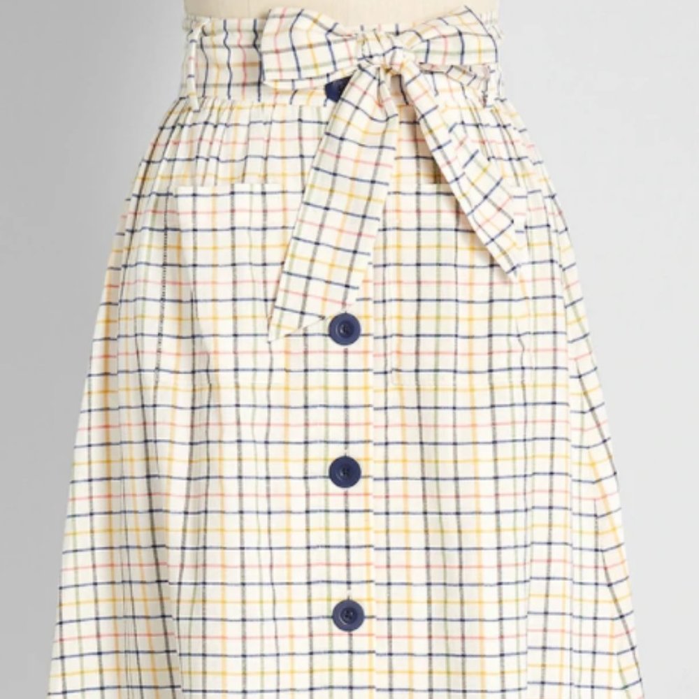 Summer Kickoff Button-Front Skirt